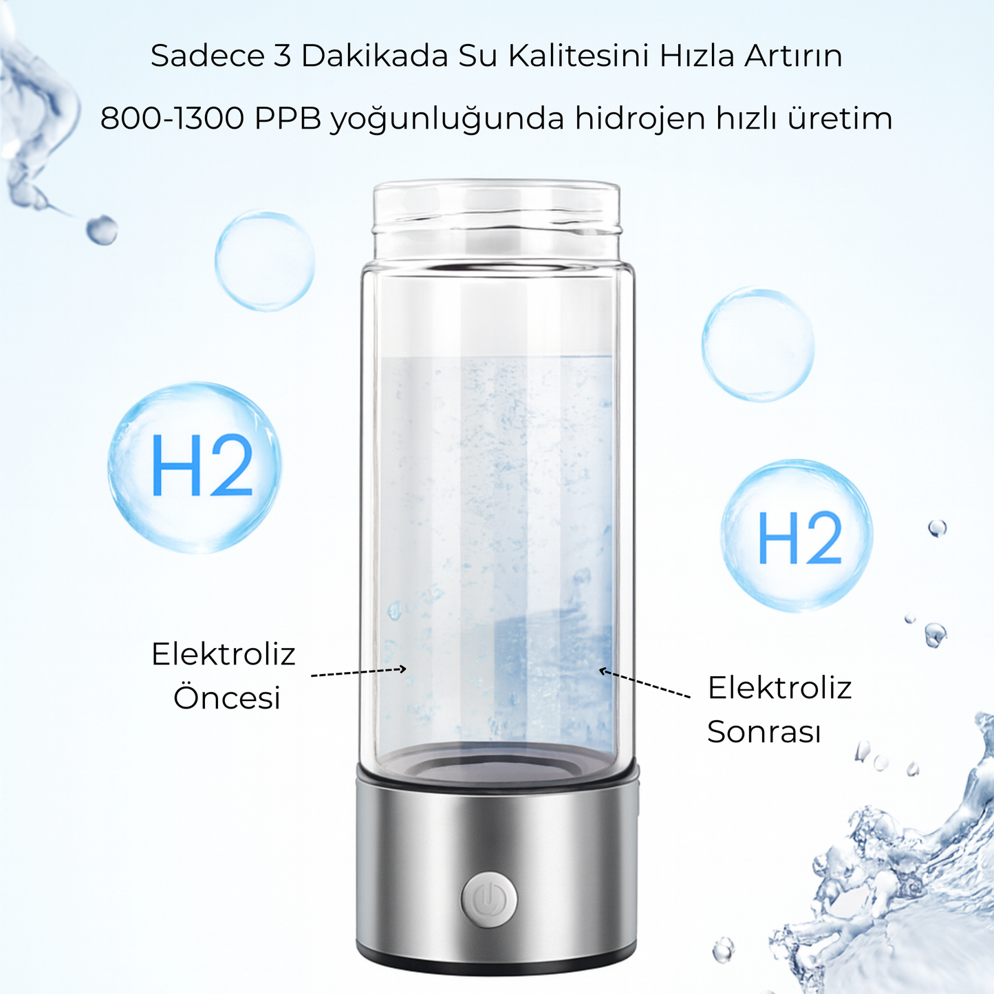 Valesy™ HydroLife Hidrojenli Su Şişesi