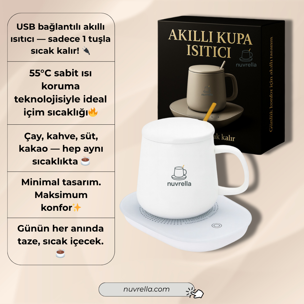 Nuvrella™ NuvPad™ Bardak Altlığı Set